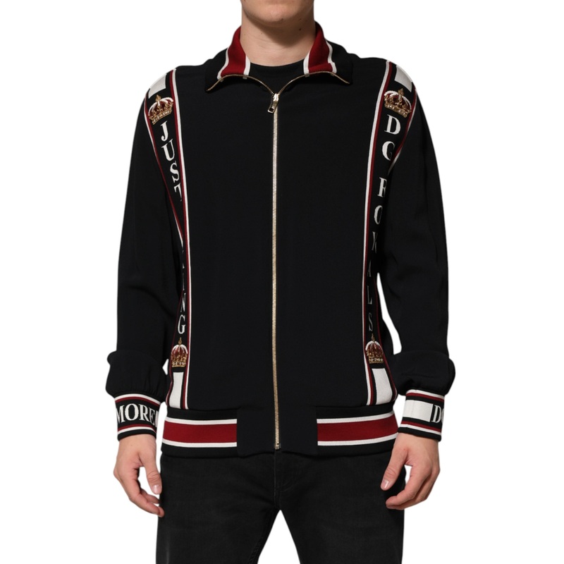 Dolce & Gabbana Black DG King Full Zip Sweatshirt  Sweater