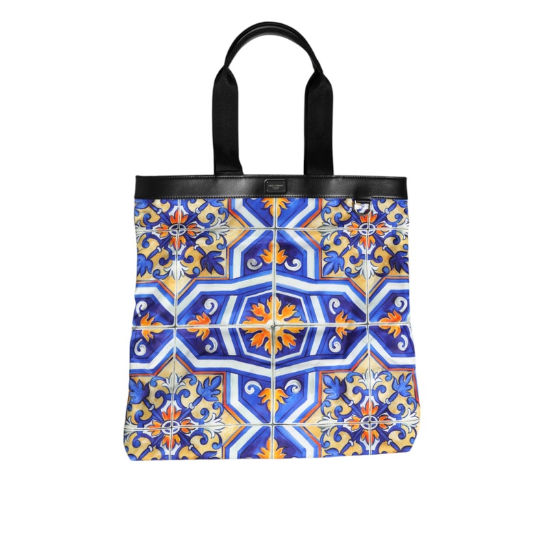 Dolce & Gabbana Multicolor Maiolica Print Tote Shoulder Strap Bag