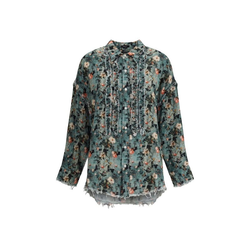 R13 Ruffle floral Shirt|S
