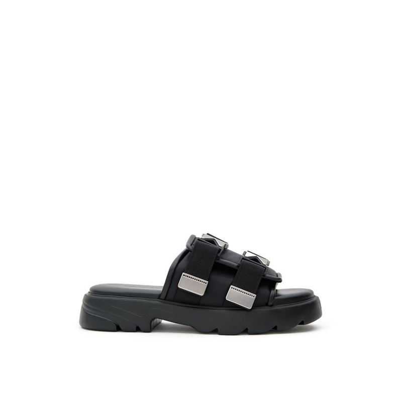 Bottega Veneta Black Cotton Slipper