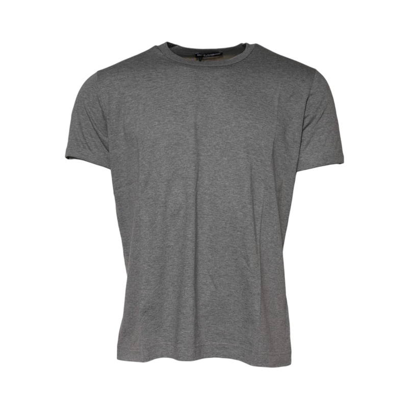 Dolce & Gabbana Gray Cotton Crew Neck Short Sleeves T-shirt