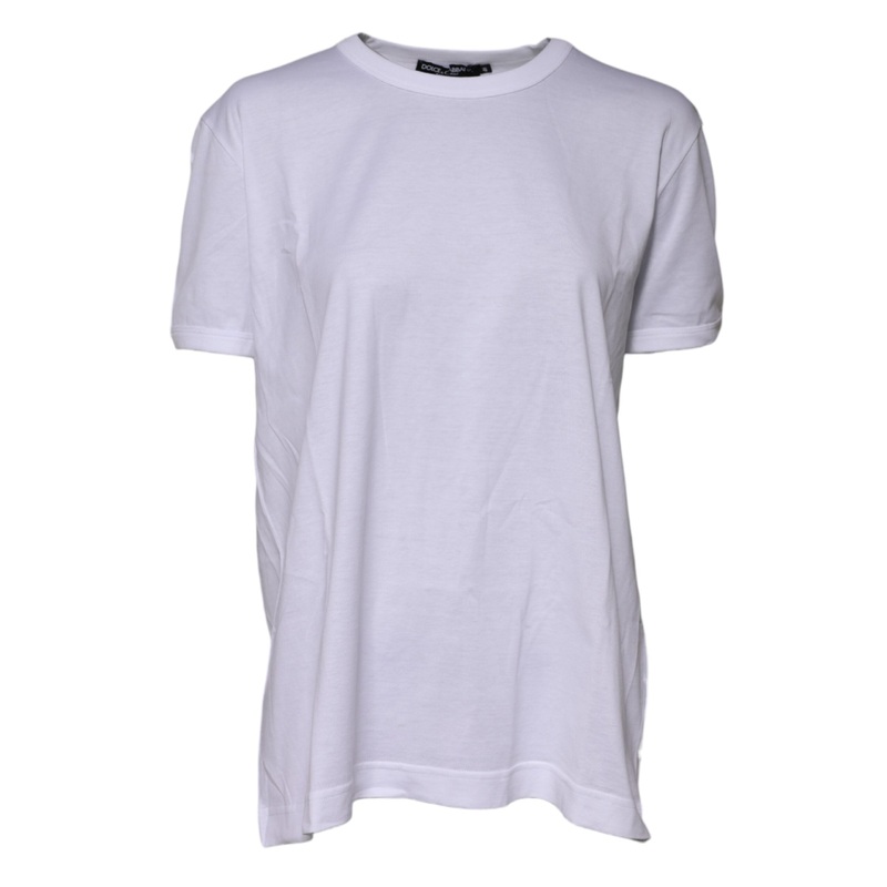 Dolce & Gabbana White Cotton Goodluck 2022 Crew Neck T-shirt