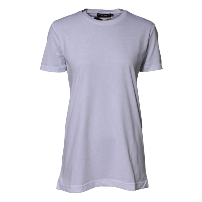 Dolce & Gabbana White Cotton Goodluck 2023 Crew Neck T-shirt