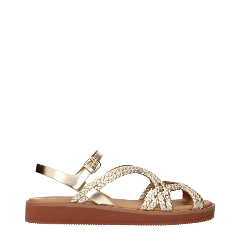 See By Chlo Gold Polyethylene Flat Sandals