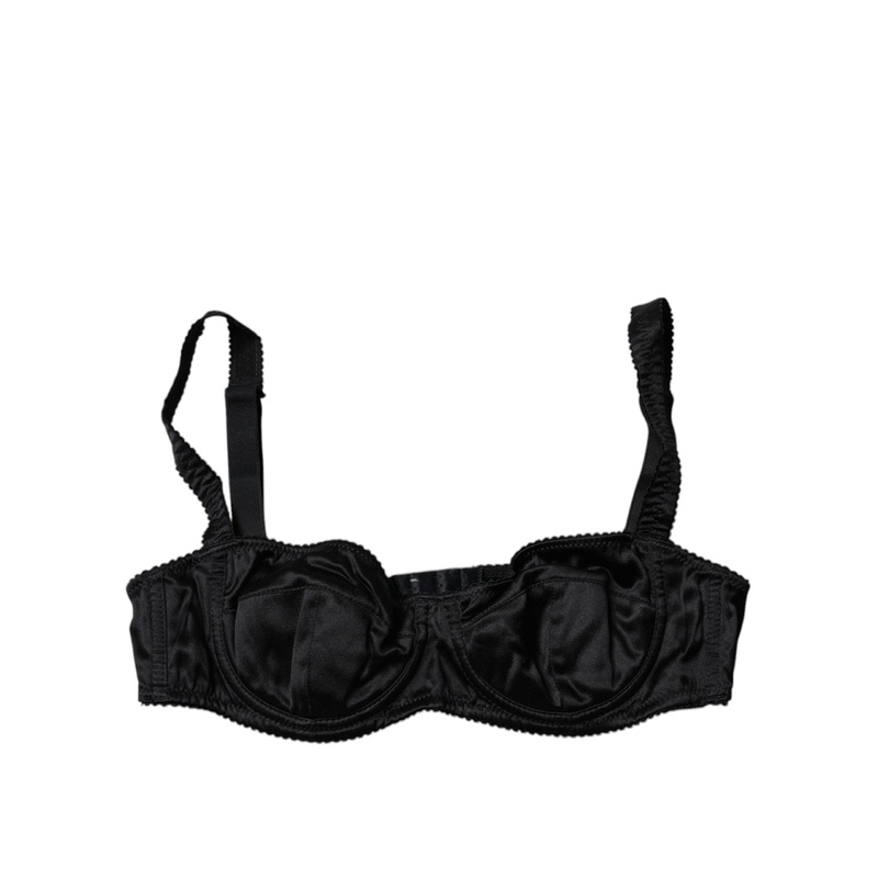 Dolce & Gabbana Black Silk Stretch Balconette Brassiere Underwear