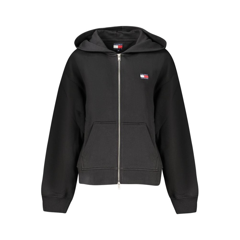 Tommy Hilfiger Black Cotton Women Hoodie