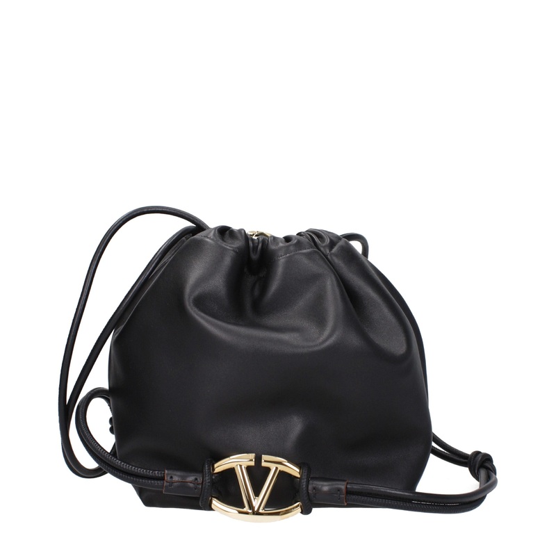 Valentino Garavani Black Leather Shoulder Bags