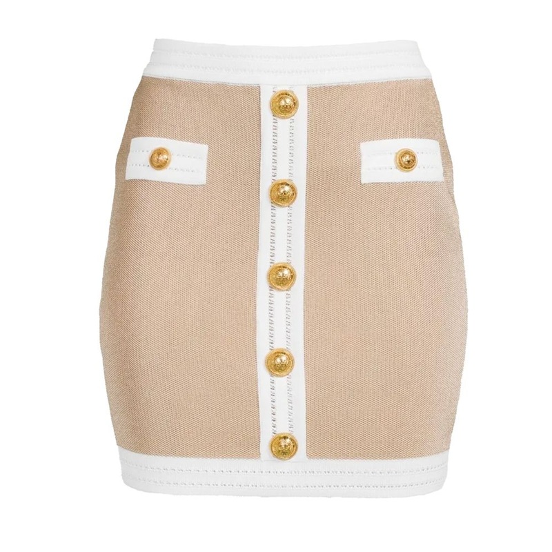 Balmain Beige Viscose Skirt|IT38|XS|IT42|M