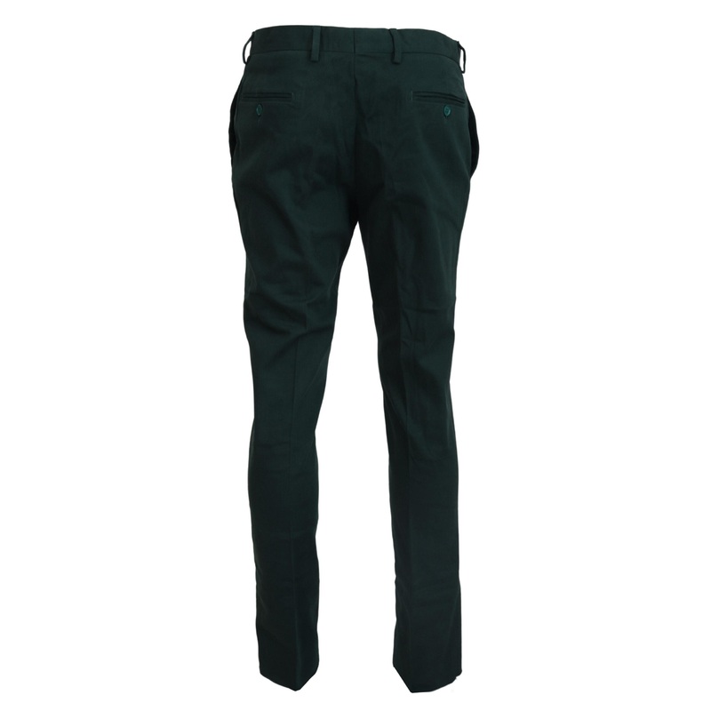 BENCIVENGA Dark Green Cotton Skinny Men Pants