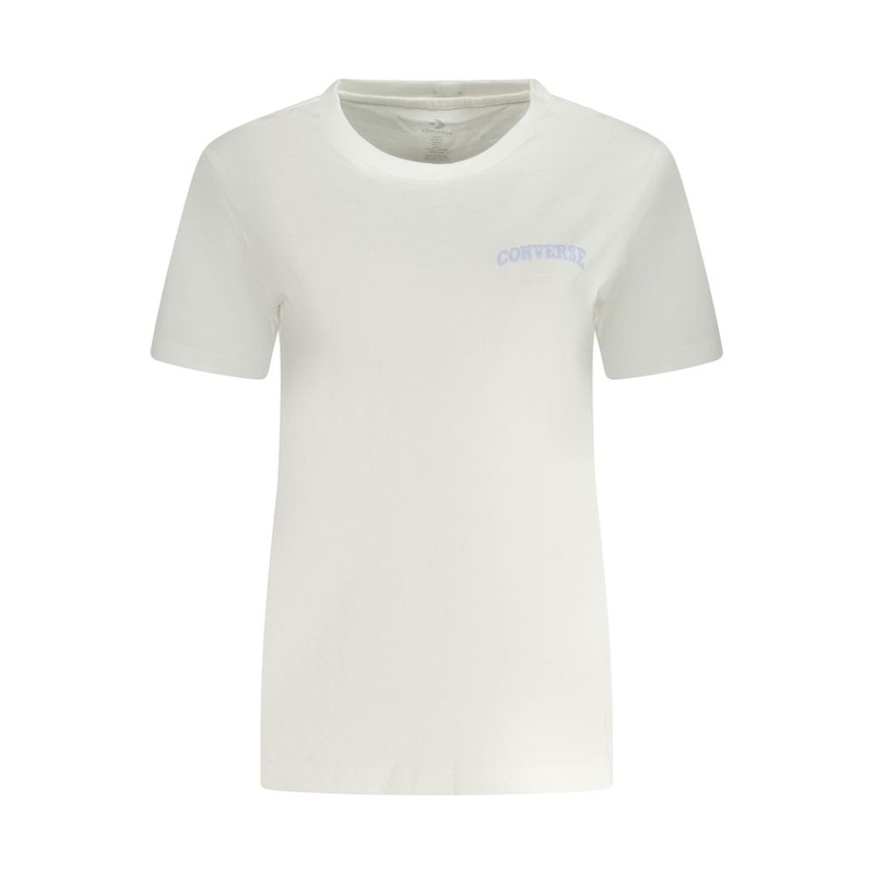 Converse White Cotton Women T-Shirt