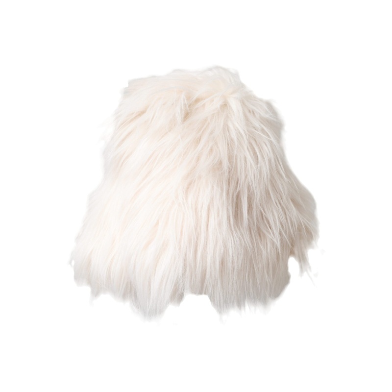 Dolce & Gabbana White Acrylic Fur Womens Bucket Hat