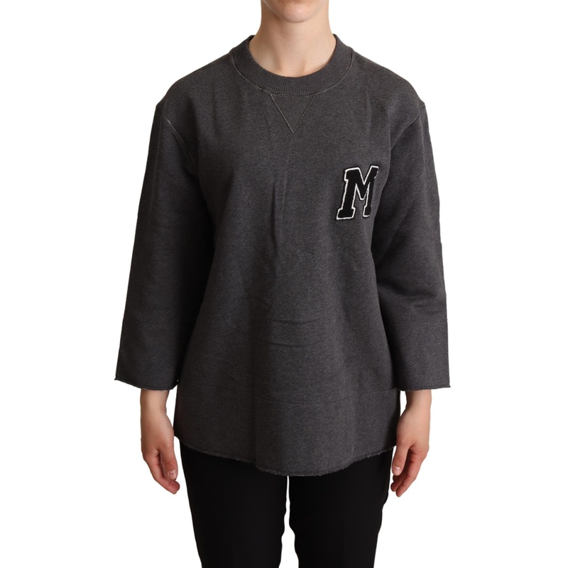 Dolce & Gabbana Gray Embroidered Women Pullover Sweater