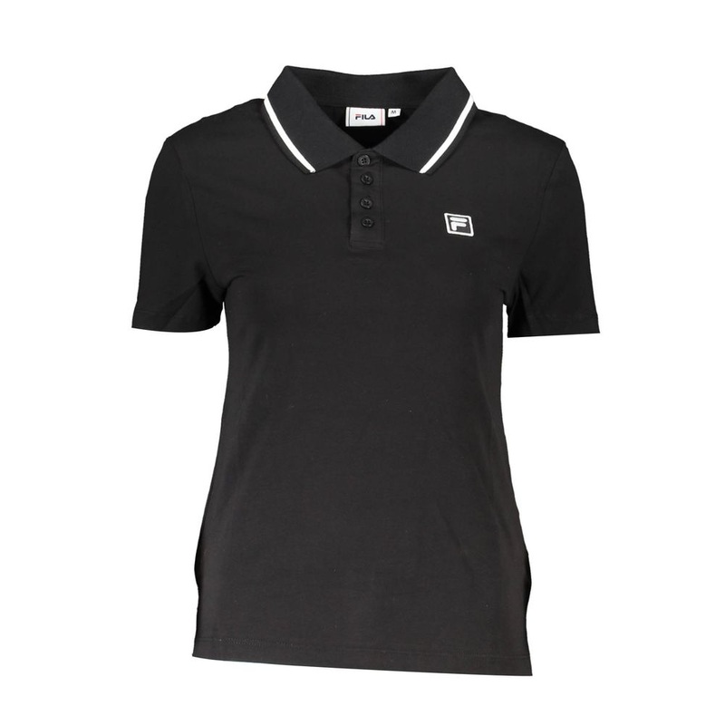 Fila Black Cotton Polo Shirt|XS|S