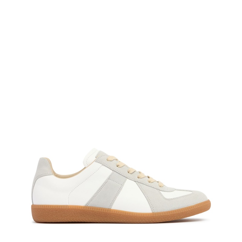 Maison Margiela Low Leather And Suede Sneakers