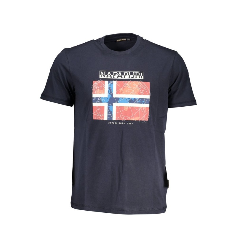 Napapijri Blue Cotton T-Shirt|S