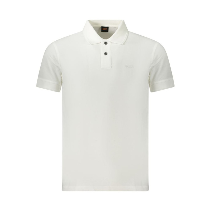 Hugo Boss White Cotton Polo Shirt