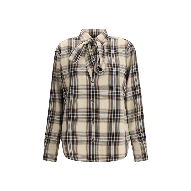 Saint Laurent Tartan lavallire Shirt