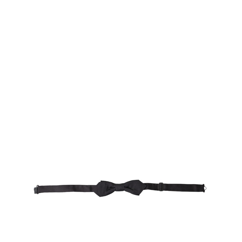 Dolce & Gabbana Black Silk Adjustable Neck Men Papillon Bow Tie