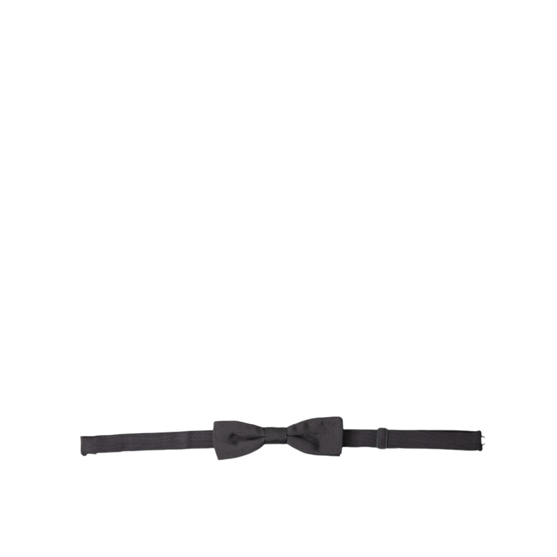 Dolce & Gabbana Dark Gray Silk Adjustable Neck Men Papillon Bow Tie