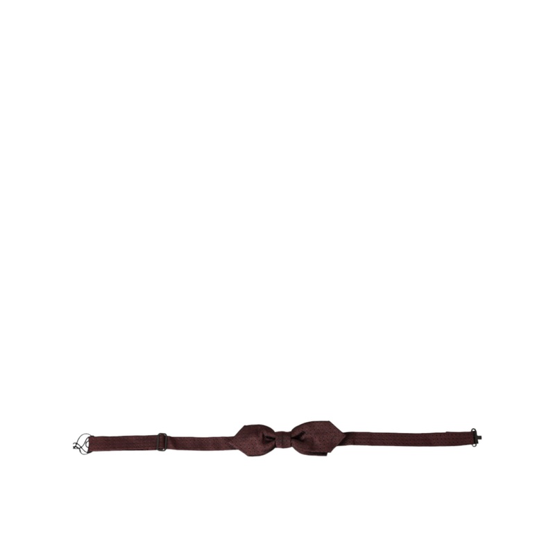 Dolce & Gabbana Red Bordeaux Silk Slim Adjustable Neck Papillon Bow Tie