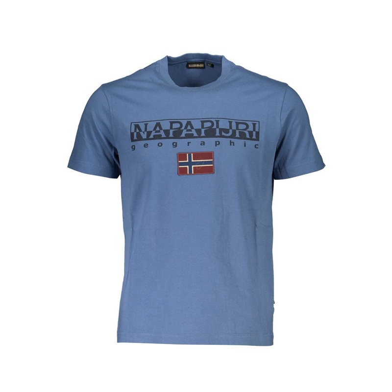 Napapijri Blue Cotton T-Shirt|XXL