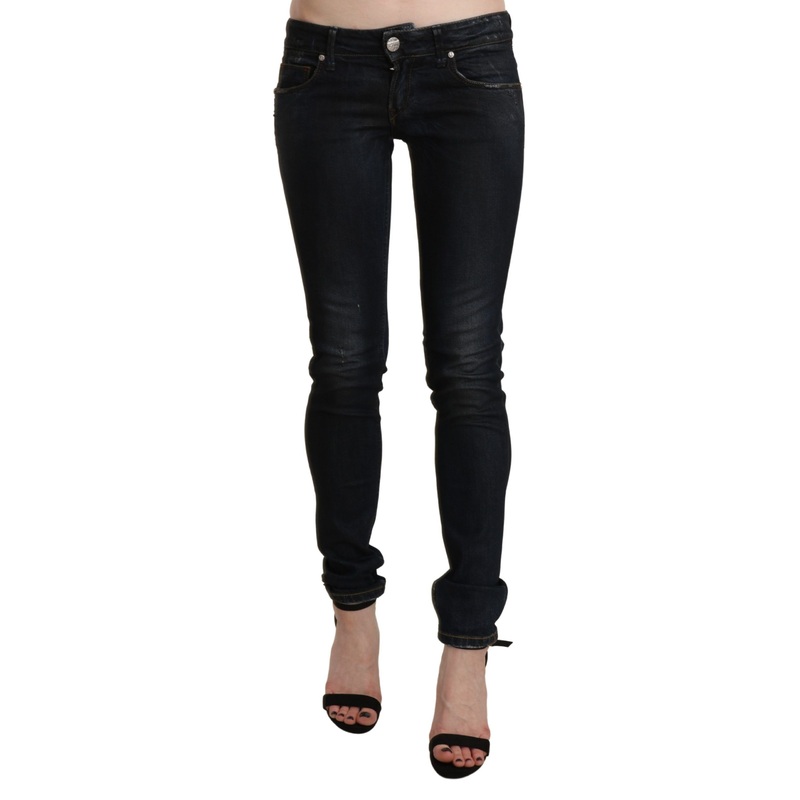 Acht Black Washed Low Waist Skinny Denim Jeans