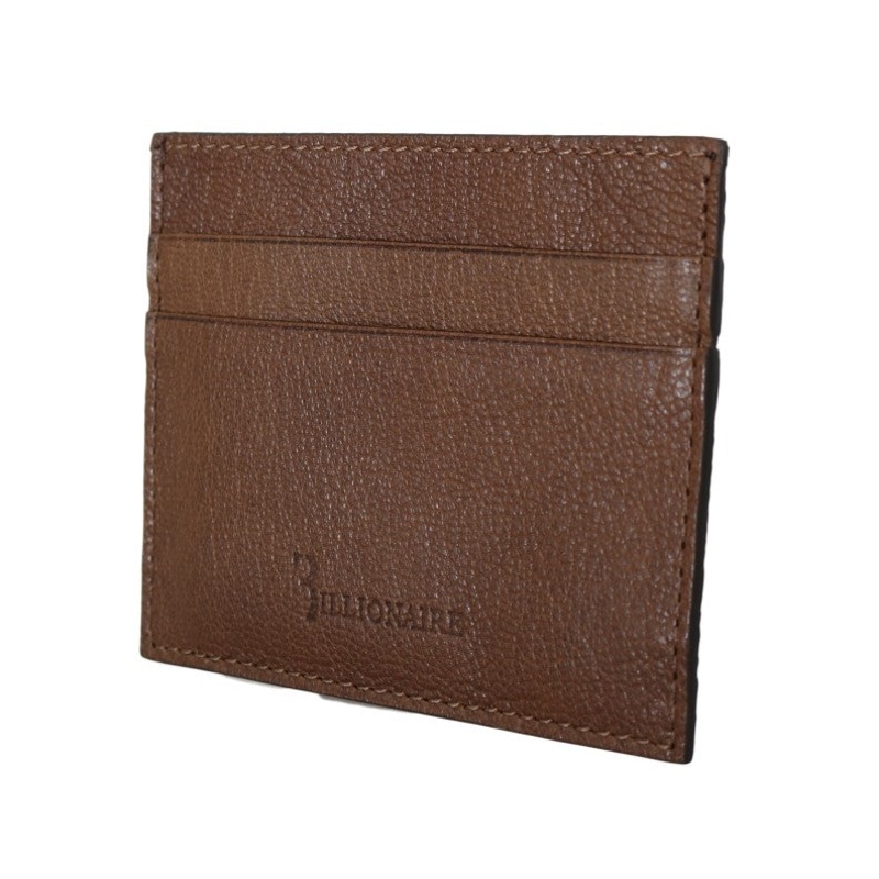 Billionaire Italian Couture Brown Leather Cardholder Wallet