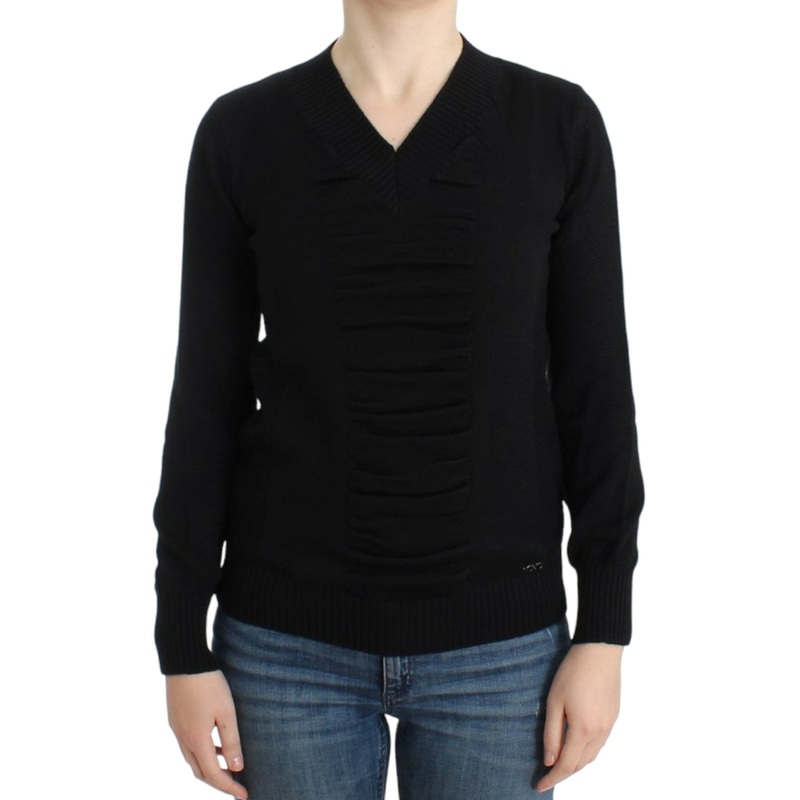 Costume National Black V-neck wool sweater