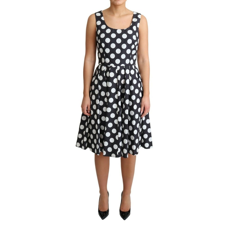 Dolce & Gabbana Black Polka Dotted Cotton A-Line Dress