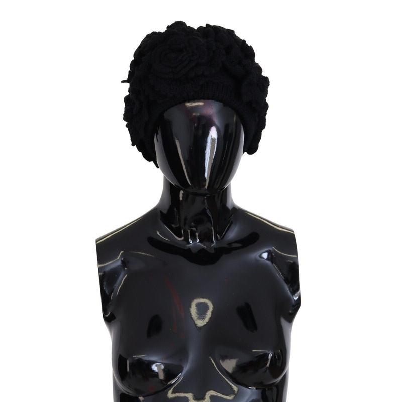 Dolce & Gabbana Black Wool Knit Winter Beanie Hat