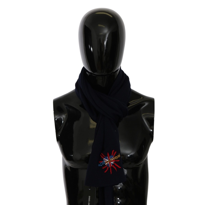 Dolce & Gabbana Blue #DGLovesLondon Wrap Shawl Wool Scarf