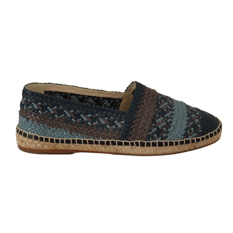Dolce & Gabbana Blue Gray Slip On Buffalo Espadrille Shoes