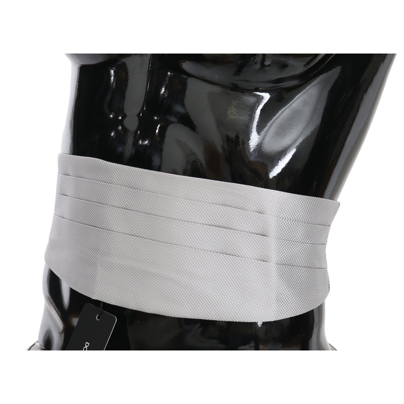 Dolce & Gabbana Gray Men Waist Belt 100% Silk Cummerbund