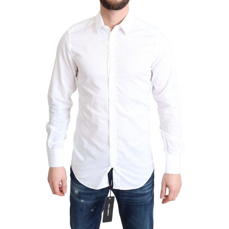 Dolce & Gabbana White Cotton Long Sleeves Formal Shirt
