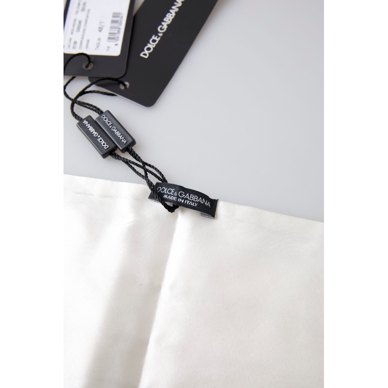 Dolce & Gabbana White Men Wide Waist Silk Belt Cummerbund