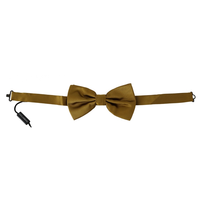Dolce & Gabbana Yellow Mustard 100% Silk Butterfly Papillon Men Bow Tie