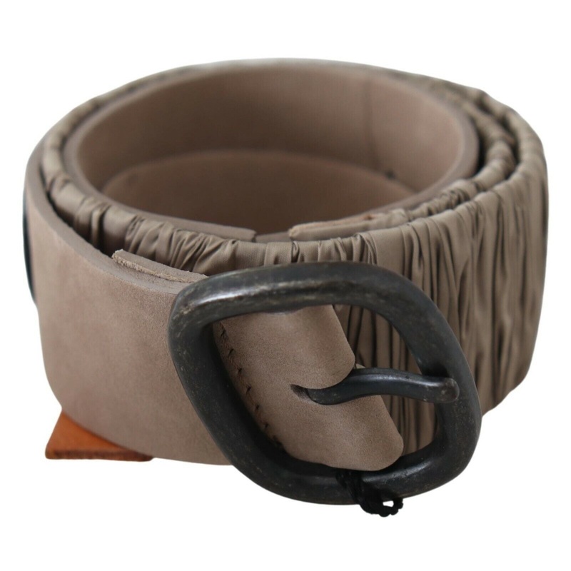 GF Ferre Brown Solid Leather Waist Metal Buckle Belt