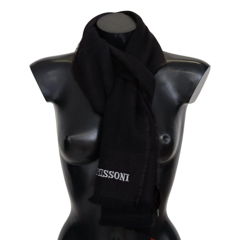Missoni Black 100% Wool Unisex Neck Wrap Scarf