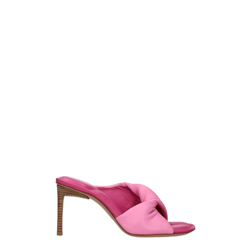 Jacquemus Pink Leather Stiletto Heels Sandals