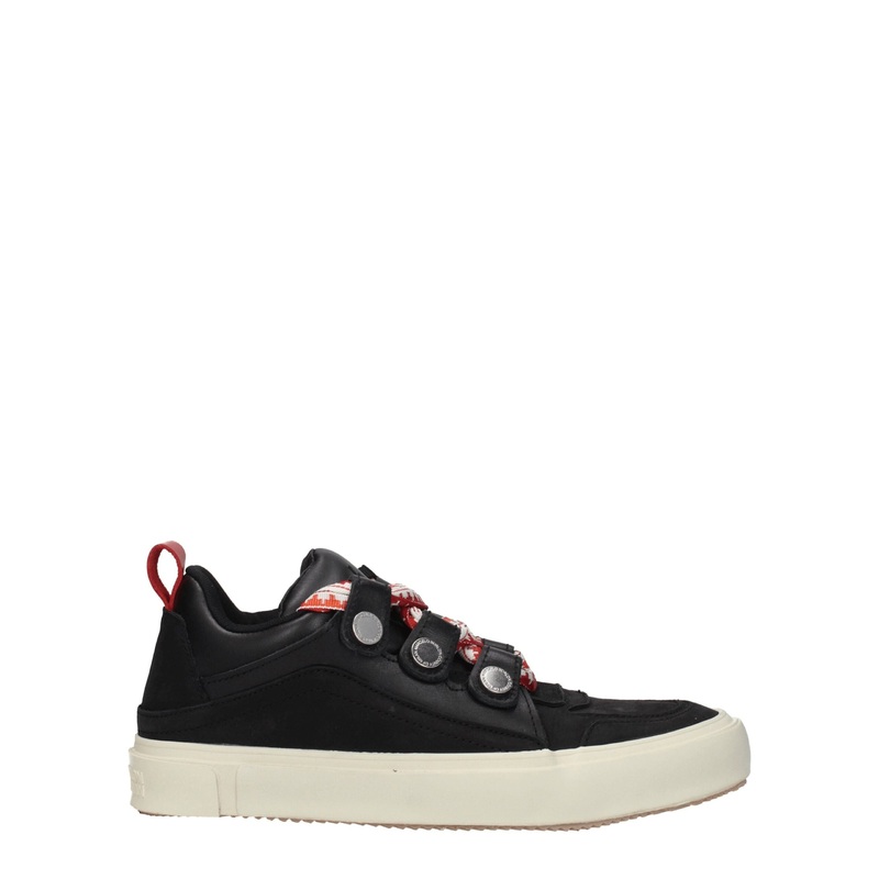 Marcelo Burlon Black Leather Low Tops