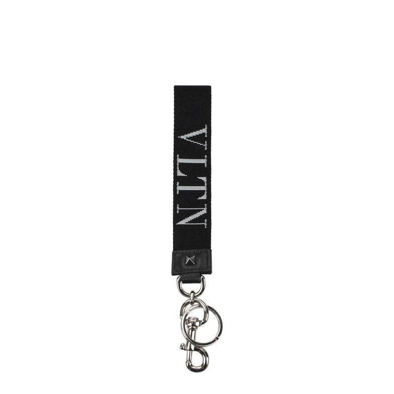 Valentino Garavani Black Fabric Keychains