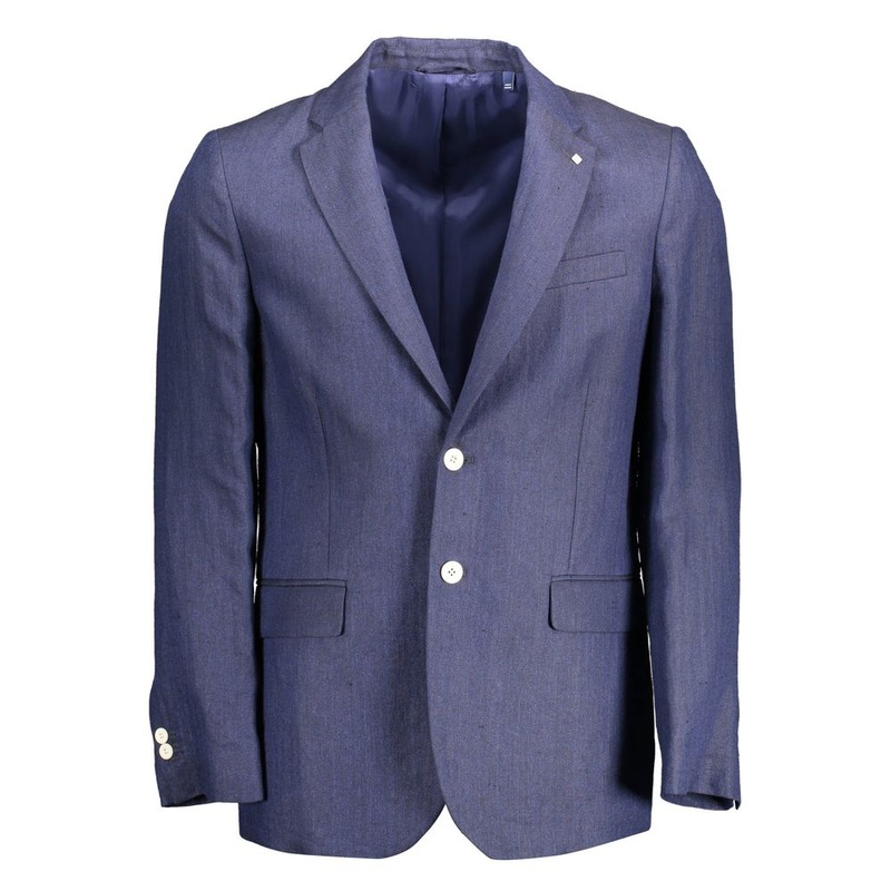Gant Blue Linen Men Jacket|IT48 | M|IT50 | L