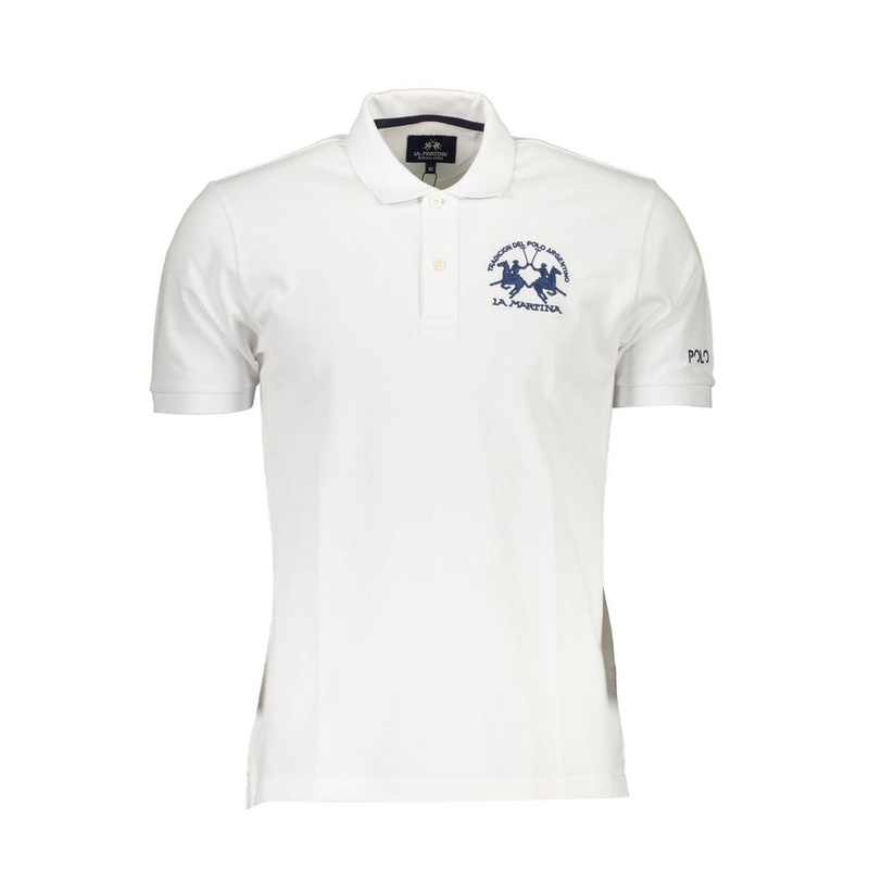 La Martina White Cotton Polo Shirt