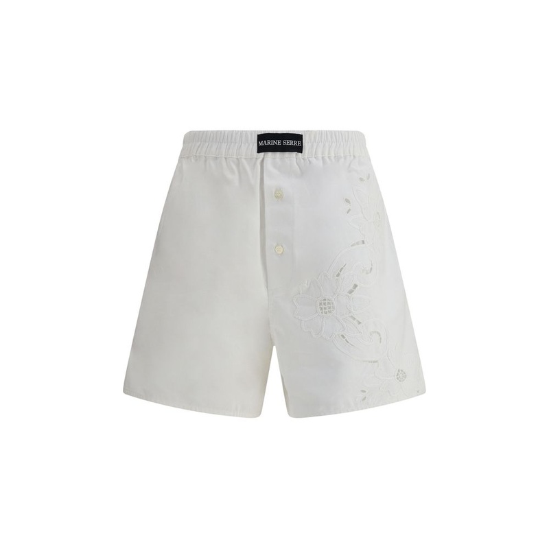 Marine Serre Linen Shorts|S