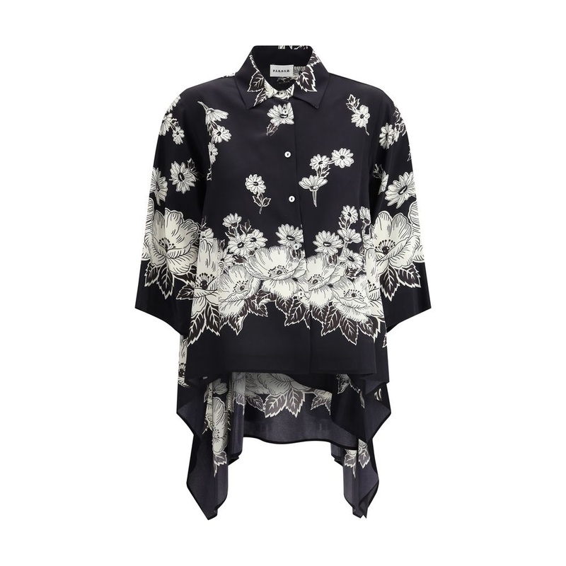 P.A.R.O.S.H. Asymmetric Floral print Shirt