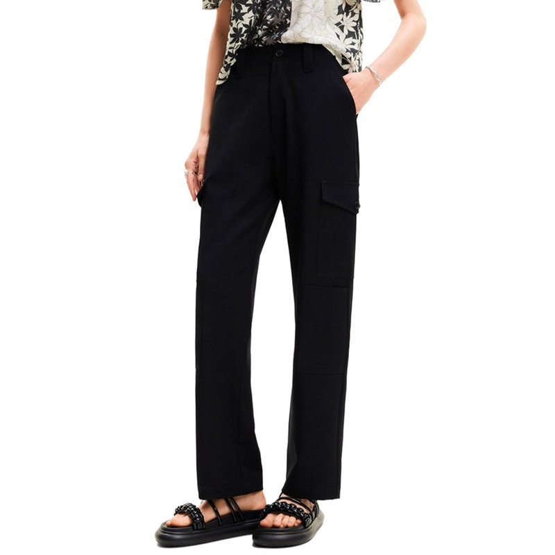 Desigual Black Polyester Cropped Pant
