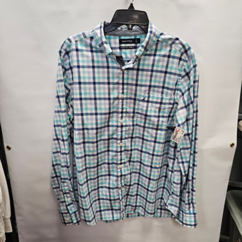 Used Nautica Mens Long Sleeve Top L/16-16.5