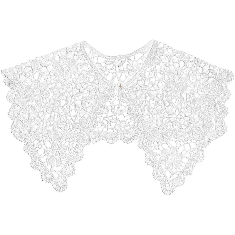 1Pc Women Shawl Hollow Out Lace Floral Fake Collar for Women Lady Vest Tank Dress Shirt (White) | Fruugo SG