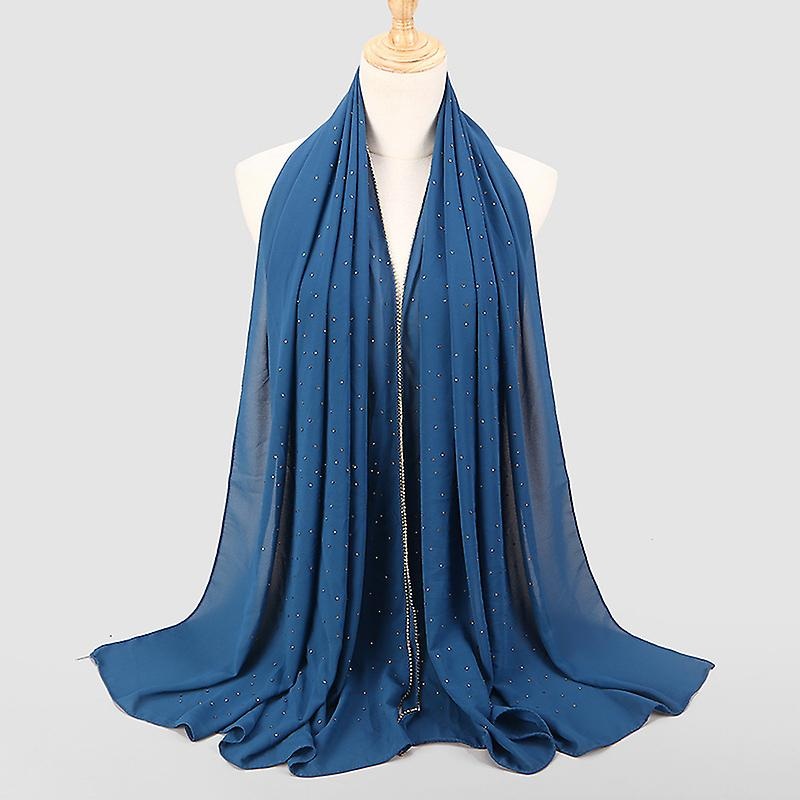 2pcs Women Soft Chiffon Rhinestone Long Scarf Shawl Fashion Muslim Hijab Head Wrap Scarves | Fruugo SG