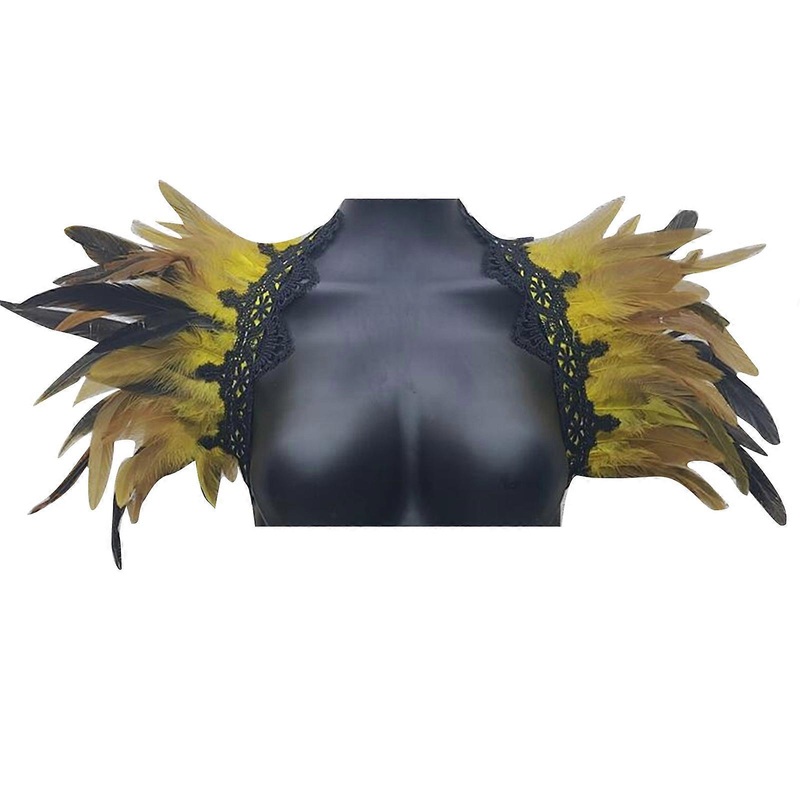 Adjustable Feather Scarf Shawl Suitable for Women and Male at Halloween Parties Medieval Banquets Vintage Feather Scarf  Yellow | Fruugo SG